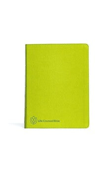 CSB Life Counsel Bible, Apple Green LeatherTouch, Black Letter, Articles, Word Studies, Quotes, Cross-References, Easy-to-Read Bible Serif Type