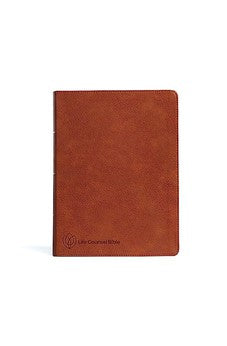 CSB Life Counsel Bible, Burnt Sienna LeatherTouch, Black Letter, Articles, Word Studies, Quotes, Cross-References, Easy-to-Read Bible Serif Type