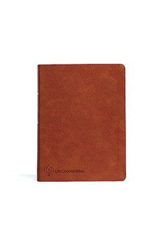 CSB Life Counsel Bible, Burnt Sienna LeatherTouch, Indexed, Black Letter, Articles, Word Studies, Quotes, Cross-References, Easy-to-Read Bible Serif Type
