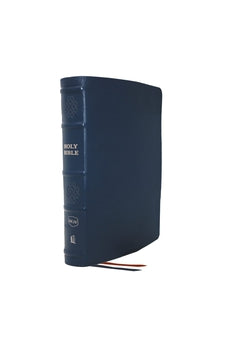 NKJV Single-Column Reference Bible, Genuine Leather, Blue, Comfort Print