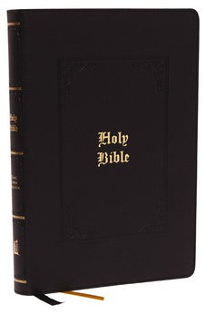 KJV Holy Bible Large Print Center-Column Reference Bible, Black Leathersoft with Thumb Indexing, 53,000 Cross References, Red Letter, Comfort Print