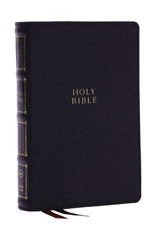 KJV Holy Bible: Compact Bible with 43,000 Center-Column Cross References, Black Leather w/ Thumb Indexing (Red Letter, Comfort Print)