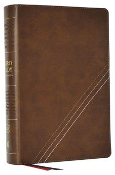 KJV Word Study Reference Bible, Leathersoft, Brown, Red Letter, Comfort Print