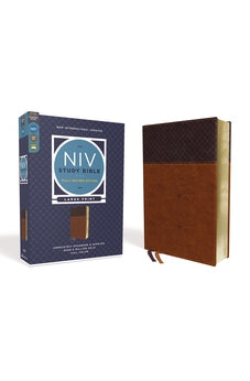 NIV Large-Print Study Bible, Fully Revised Edition, Comfort Print, soft leather-look, brown (red letter) 9780310449188