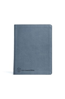 CSB Life Counsel Bible, Slate Blue LeatherTouch, Indexed, Black Letter, Articles, Word Studies, Quotes, Cross-References, Easy-to-Read Bible Serif Type