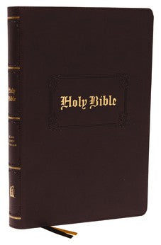 KJV Holy Bible Large Print Center-Column Reference Bible, Brown Leathersoft with Thumb Indexing, 53,000 Cross References, Red Letter, Comfort Print 9780785296317