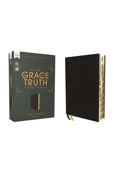 NASB The Grace and Truth Study Bible, European Bonded Leather, Black, Red Letter, 1995 Text, Thumb Indexed, Comfort Print 9780310088479