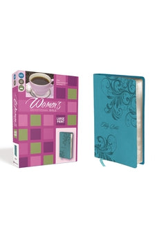 NIV Women's Devotional Bible Large Print Imitation Leather Blue 9780310437871