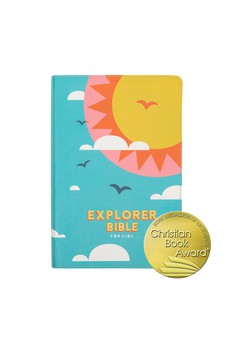 CSB Explorer Bible for Kids, Hello Sunshine LeatherTouch, Red Letter, Full-Color Design, Photos, Illustrations, Charts, Videos, Activities, Easy-to-Read Bible Serif Type