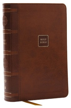 NKJV Compact Paragraph-Style Bible w/ 43,000 Cross References, Brown Leathersoft, Red Letter, Comfort Print 9781400333363