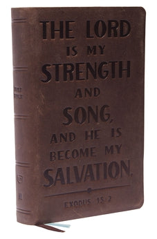 KJV Personal Size Reference Bible, Verse Art Cover Collection, Genuine Leather, Brown, Red Letter, Comfort Print