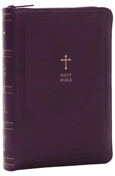KJV Compact Bible w/ 43,000 Cross References, Purple Leathersoft with zipper, Red Letter, Comfort Print 9781400333493