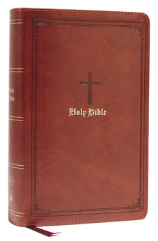 KJV Personal Size Large Print Single-Column Reference Bible, Leathersoft, Brown, Red Letter, Comfort Print