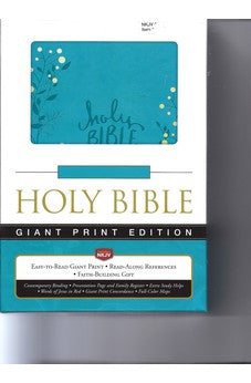 NKJV Giant Print Holy Bible Aqua Imitation Leather
