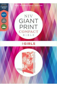 NIV Giant Print Compact Bible for Girls, Leathersoft, Coral, Red Letter, Comfort Print 9780310114581