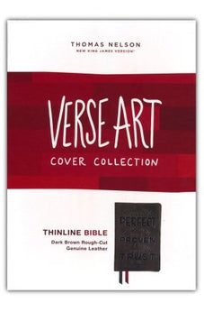 NKJV Thinline Bible, Verse Art Cover Collection, Genuine Leather, Brown, Red Letter, Comfort Print